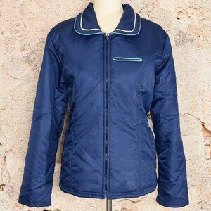 Vintage 90s Dark Blue 10 speed Nylon Coat Jacket - M
